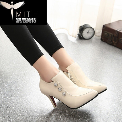秋季女靴子靴子歐美英倫時尚百搭防滑女鞋子 派尼美特中筒靴型號【價格 圖片 品牌 報價】-蘇寧易購派尼美特服飾鞋帽專營店