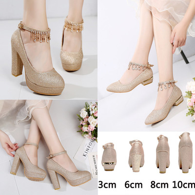 新款金色婚鞋2017新款防水臺(tái)高跟單鞋新娘鞋水鉆香檳色晚宴鞋伴娘婚鞋 岸森圓頭單鞋型號(hào)【價(jià)格 圖片 品牌 報(bào)價(jià)】-蘇寧易購富天興鞋帽服飾專營店